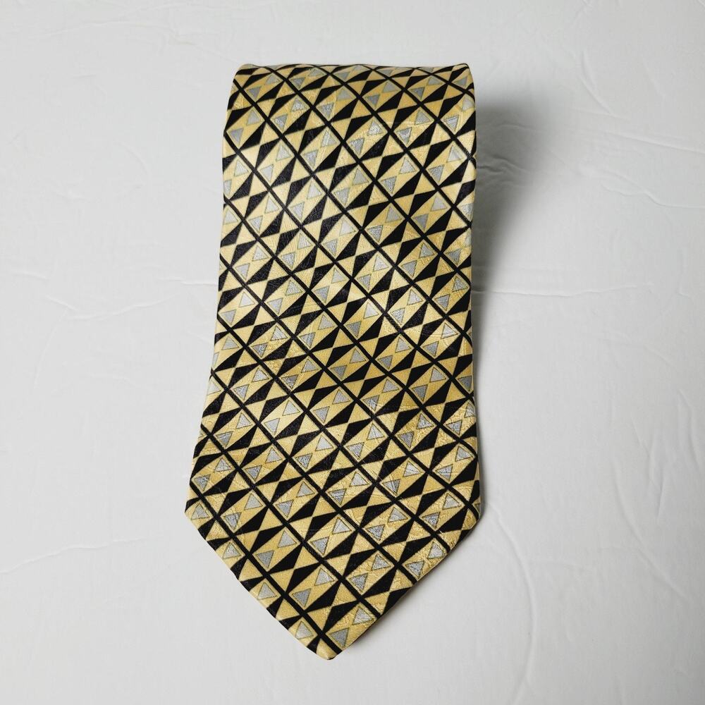 Stefano Ricci Tie Mens Made In Italy Silk Geometric Triangle Pattern 3.5